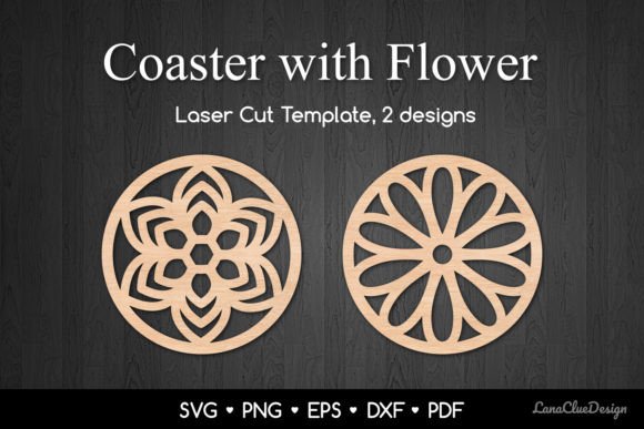 2 Decorative Coasters with Flower SVG: Graphics & Crafts Review