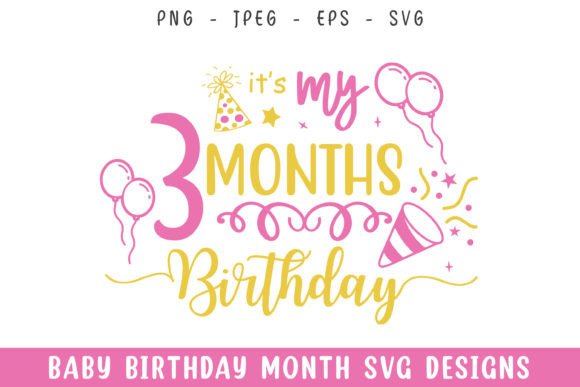 Baby Three Months Birthday Decorative Graphics