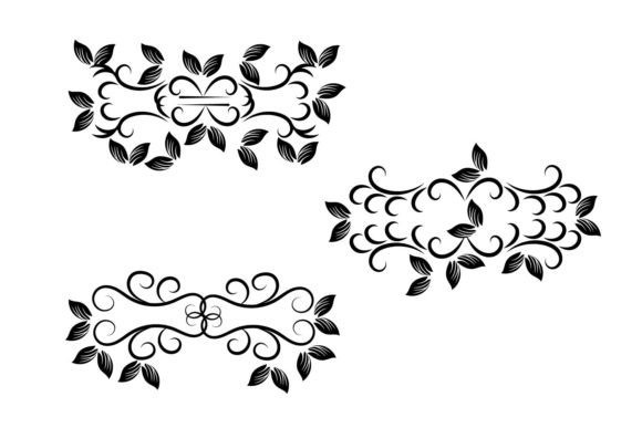 Decorative Corners Floral Ornament Graphics for Crafts