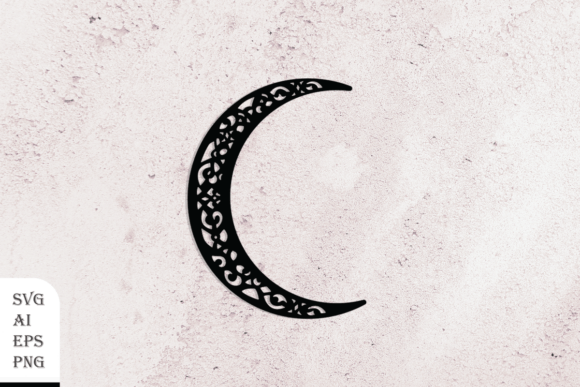 Decorative Crescent Silhouette for Graphics and Crafts