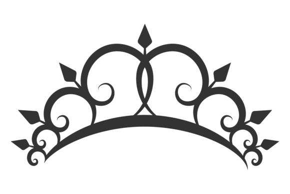 Decorative Crown Element for Graphics and Crafts