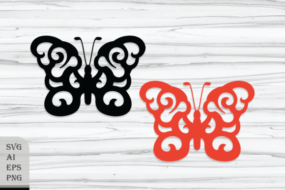 Decorative Fire Butterfly Graphics for Crafts