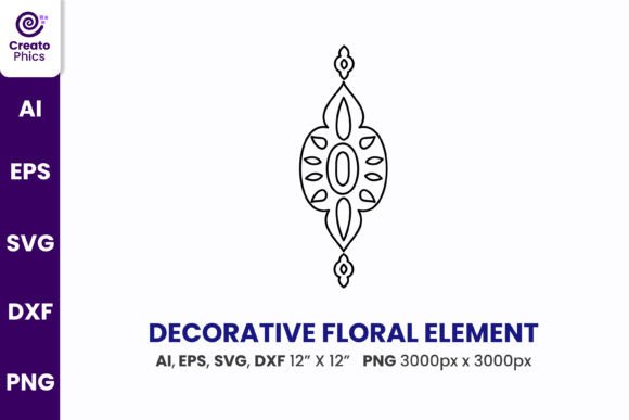 Decorative Floral Element Svg Clipart for Graphics