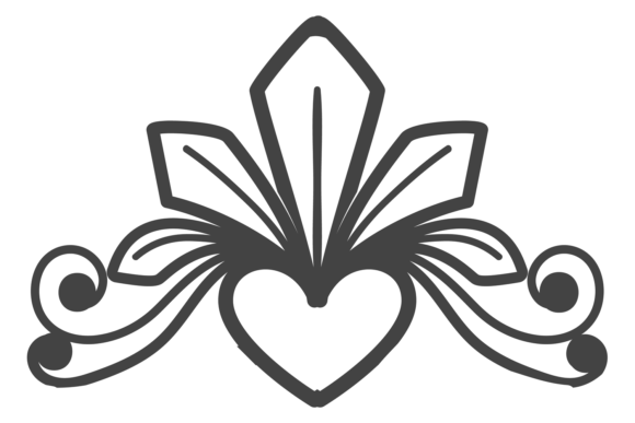 Decorative Heart Element Vintage Prince Graphics