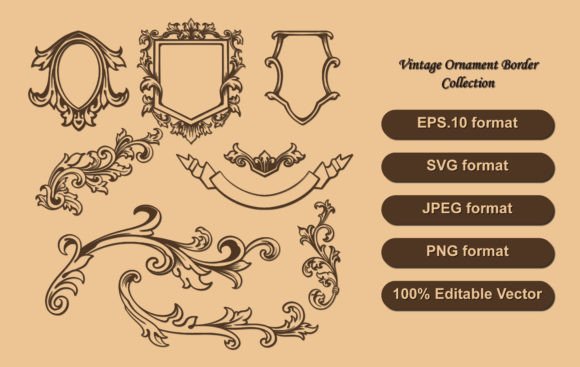 Floral Collection Decorative Elements Graphics