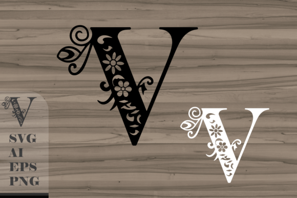 Floral Decorative Letter V: Graphics & Crafts Review