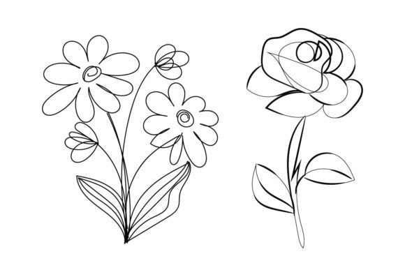 Floral Decorative Ornamental Flower Graphics for Crafts
