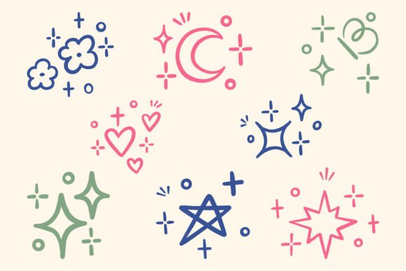 Hand Drawn Decorative Sparkle Graphics & Icons