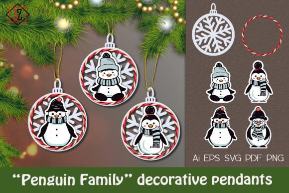 Penguin Family Decorative Pendants Graphics & Crafts Review